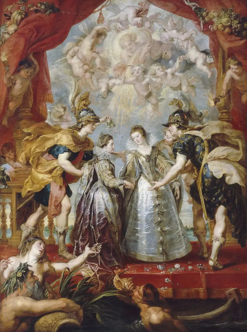 Der Austausch der beiden Prinzessinnen am Fluss Andaye, am 9. November 1615 - Peter Paul Rubens