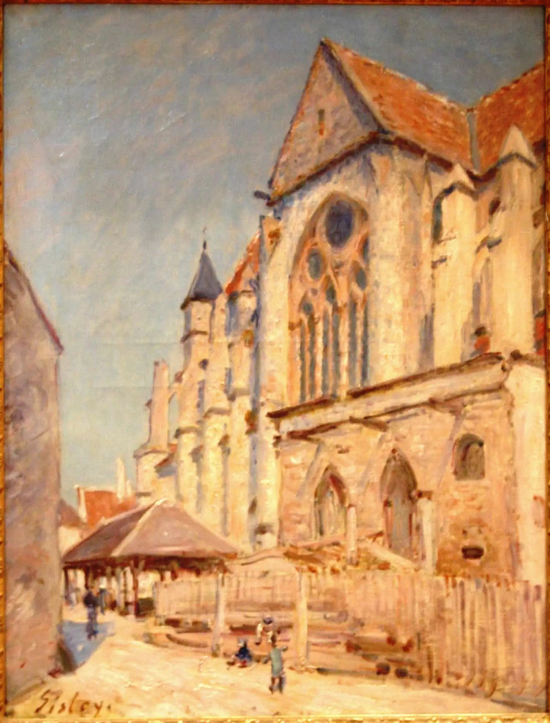 Die Kirche von Moret und der alte Markt - Alfred Sisley