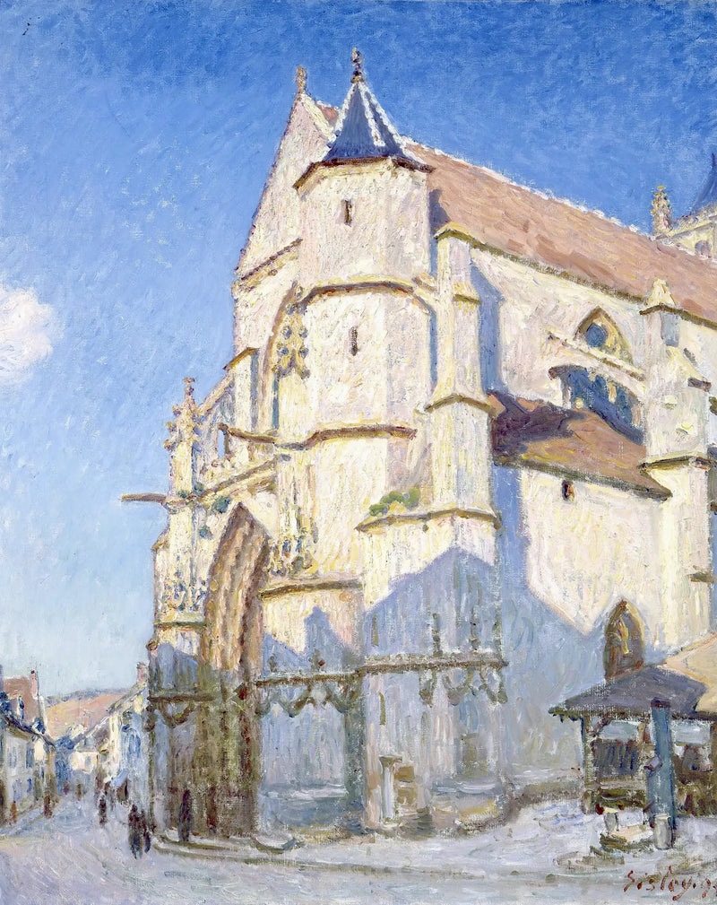 Die Kirche von Moret, am Abend - Alfred Sisley