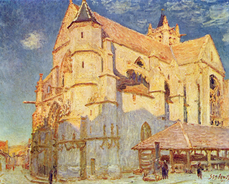Die Kirche von Moret (voller Sonnenschein) - Alfred Sisley