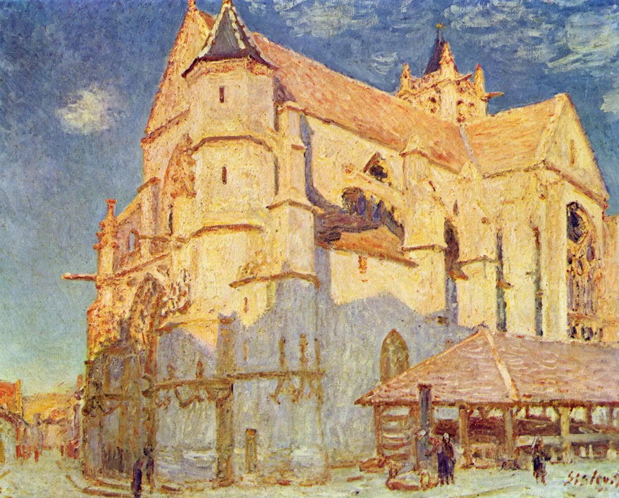 Die Kirche von Moret (voller Sonnenschein) - Alfred Sisley