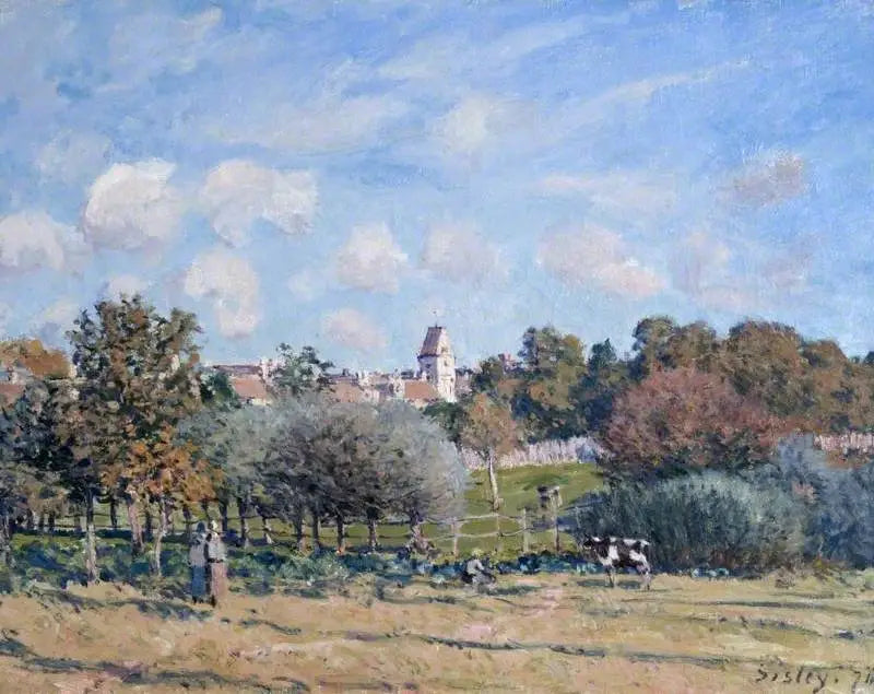 Die Kirche von Noisy-le-Roi, Herbsteffekt - Alfred Sisley