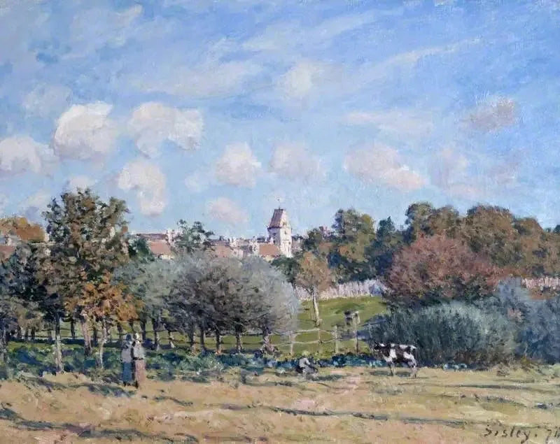Die Kirche von Noisy-le-Roi, Herbsteffekt - Alfred Sisley