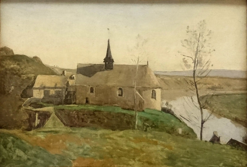 Die Kirche von Rolleboise, in der Nähe von Mantes - Jean-Baptiste Camille Corot