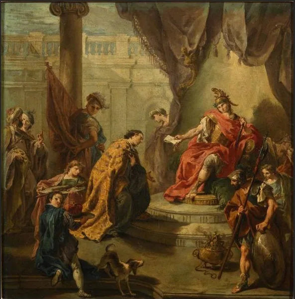 Der Kaiser Flavius Honorius wählt Konstantin III., Sohn, Mitregent - Giovanni Battista Pittoni