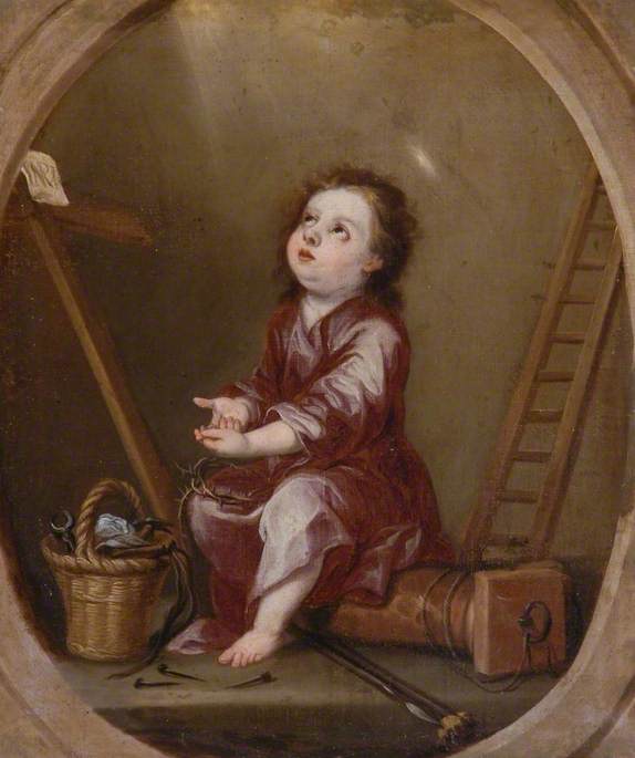 L'Enfant Jésus avec la couronne d'épines - Alonso Cano image 1 copie de tableau peinte à la main