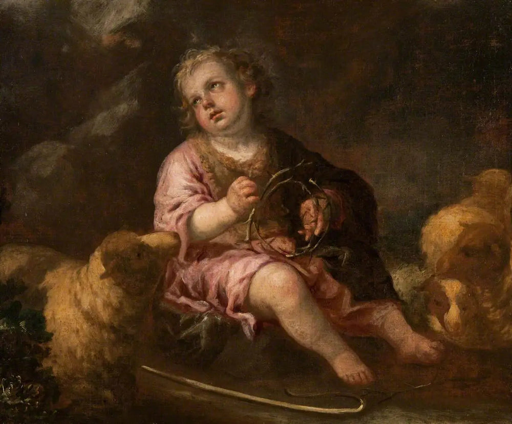 L'Enfant Jésus comme Bon Pasteur - Bartolomé Esteban Murillo image 1 reproduction de peinture à l’huile