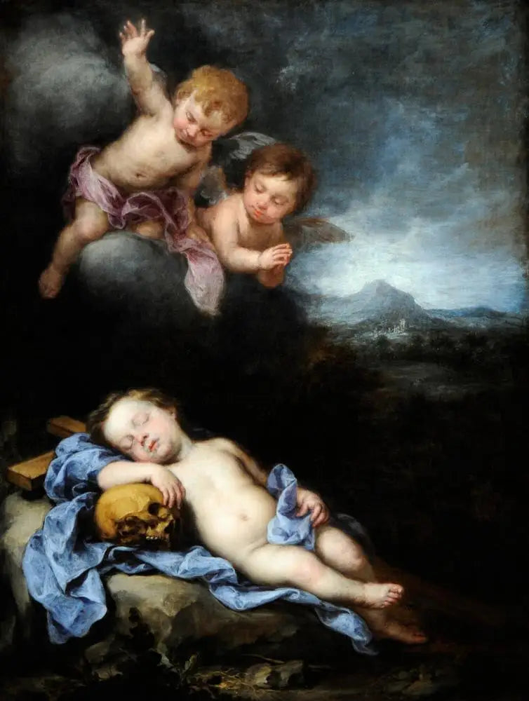 Das schlafende Jesuskind am Kreuz - Bartolomé Esteban Murillo