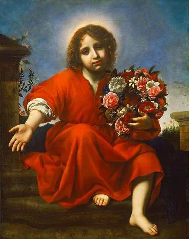 Das Jesuskind lädt die christliche Seele ein, sie gemäß dem Hohelied Salomos zu krönen - Carlo Dolci