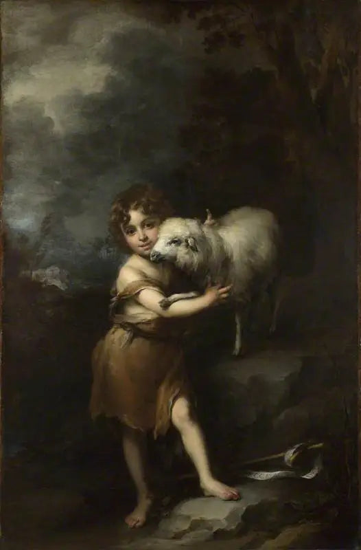 Das Kind Johannes mit dem Lamm - Bartolomé Esteban Murillo
