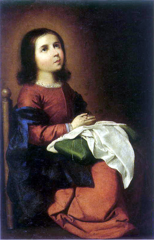 Das kindliche Jungfrau im Gebet - Francisco de Zurbarán