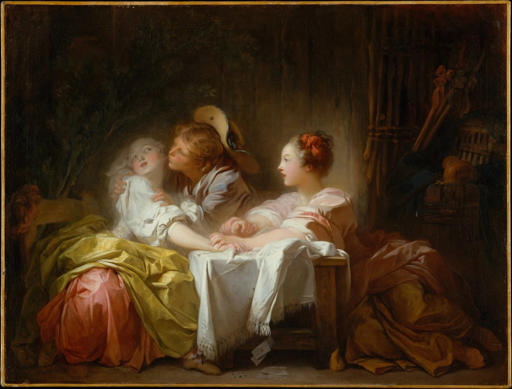 L'Enjeu perdu ou le Baiser gagné - Jean-Honoré Fragonard image 1 reproduction artisanale de tableau