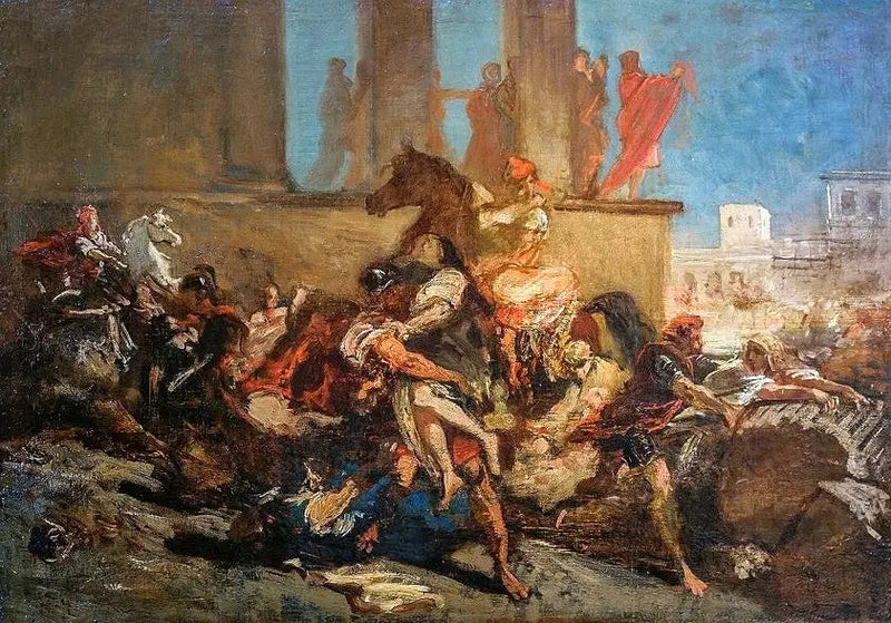 Die Entführung der Sabinerinnen. - Eugène Delacroix