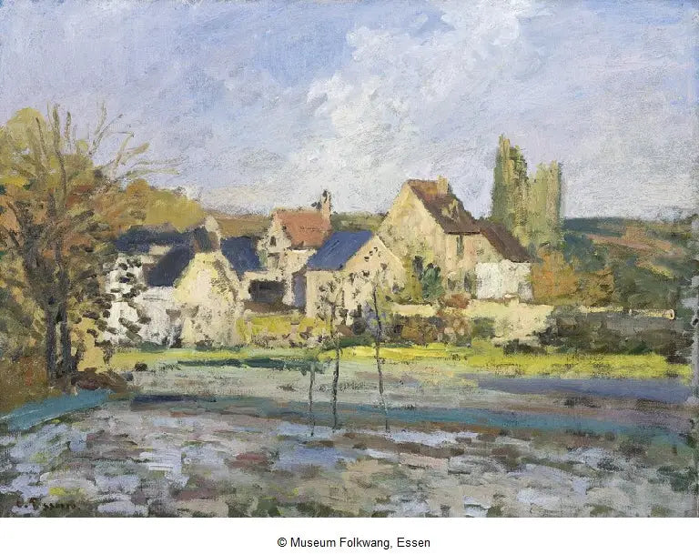 Das Ermitage in Pontoise, Schnee - Camille Pissarro