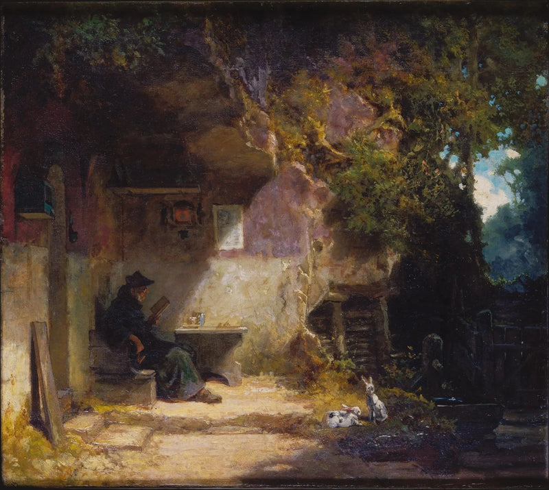 Der Einsiedler vor seiner Einsiedelei - Carl Spitzweg