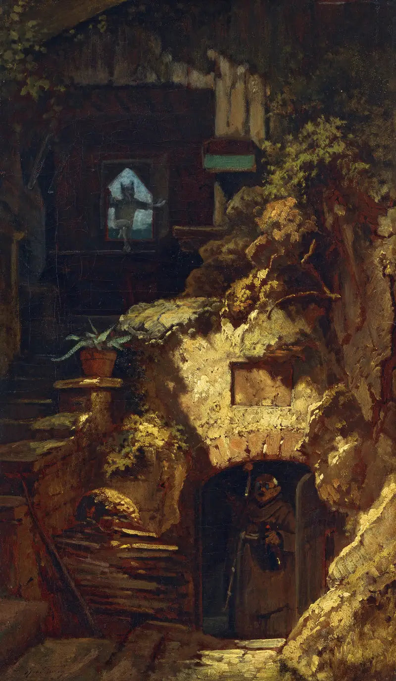 Der Einsiedler und der Teufel - Carl Spitzweg