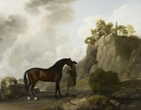 Das arabische Hengst des Marquis de Rockingham geführt von einem Stallburschen in Creswell Crags - George Stubbs