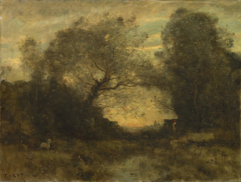 Der Teich am Eingang des Waldes - Jean-Baptiste Camille Corot
