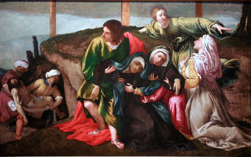 Das Verschwinden der Jungfrau während des Transports Christi - Lorenzo Lotto