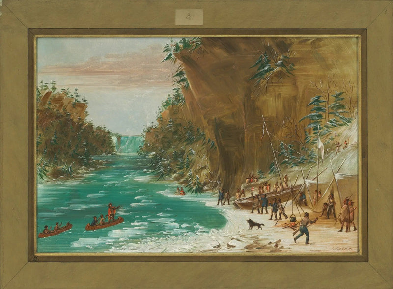 Die Expedition campt unter den Niagarafällen. 20. Januar 1679 - George Catlin