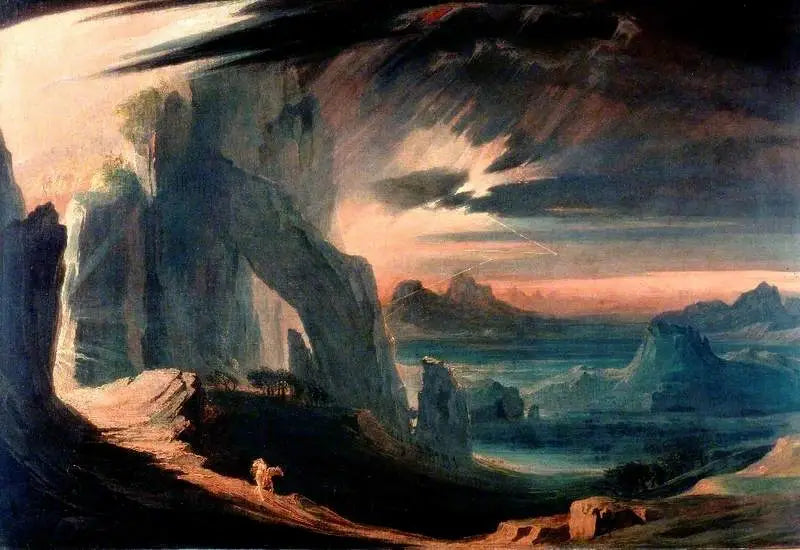 Die Vertreibung von Adam und Eva aus dem Paradies - John Martin