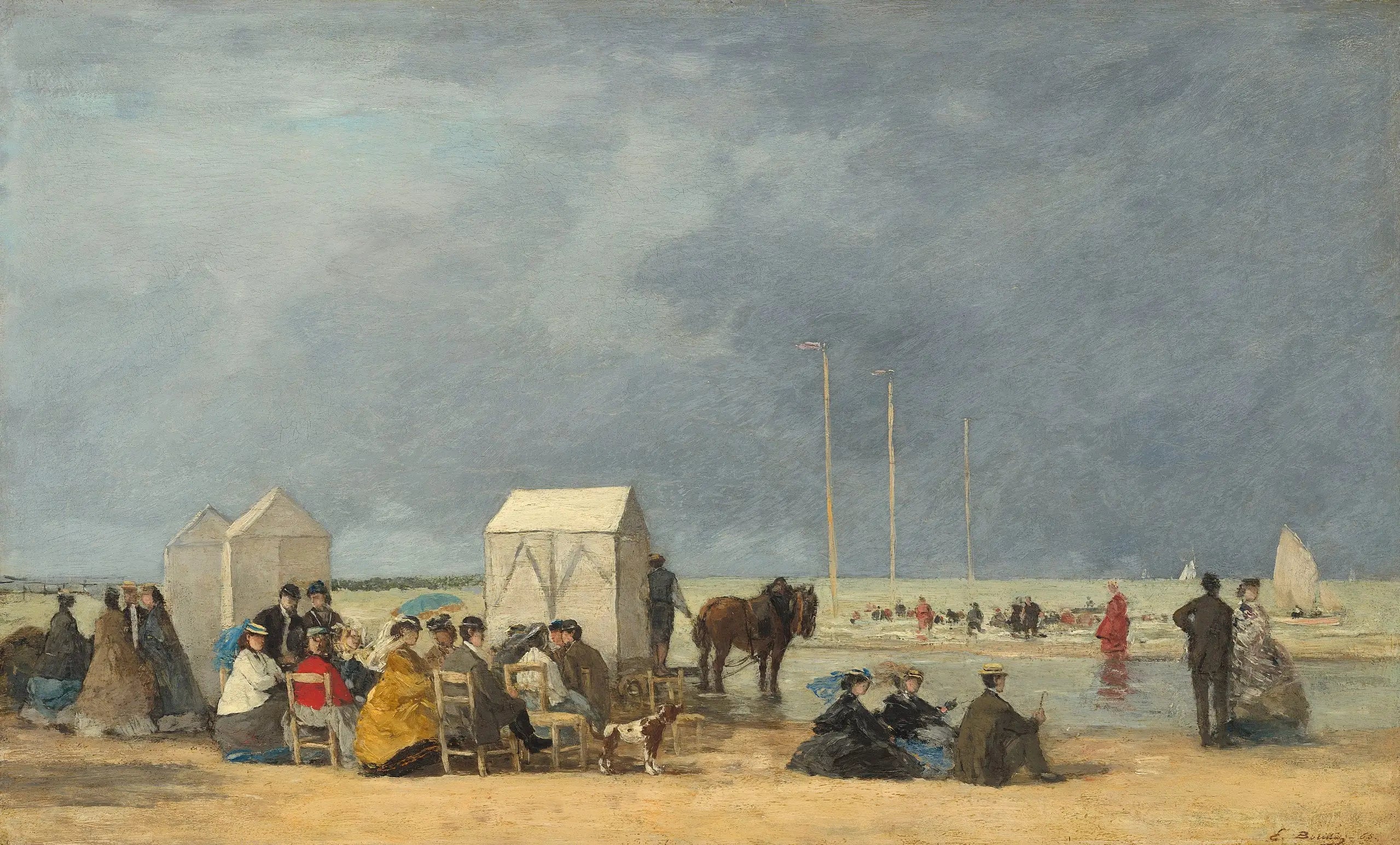L'heure du bain à Deauville - Eugène Boudin image 1 copie de tableau peinte à la main