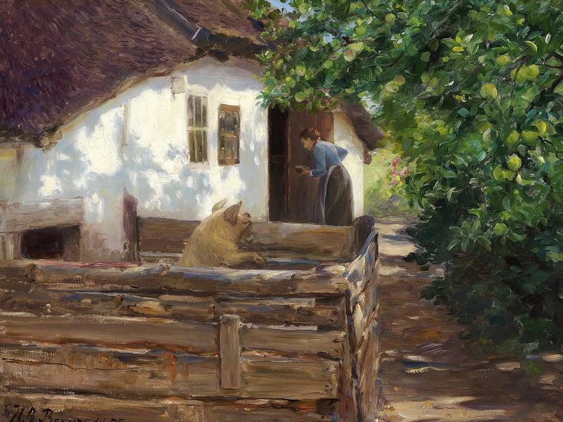 Die Uhrzeit der Schweinefütterung. - H. A. Brendekilde