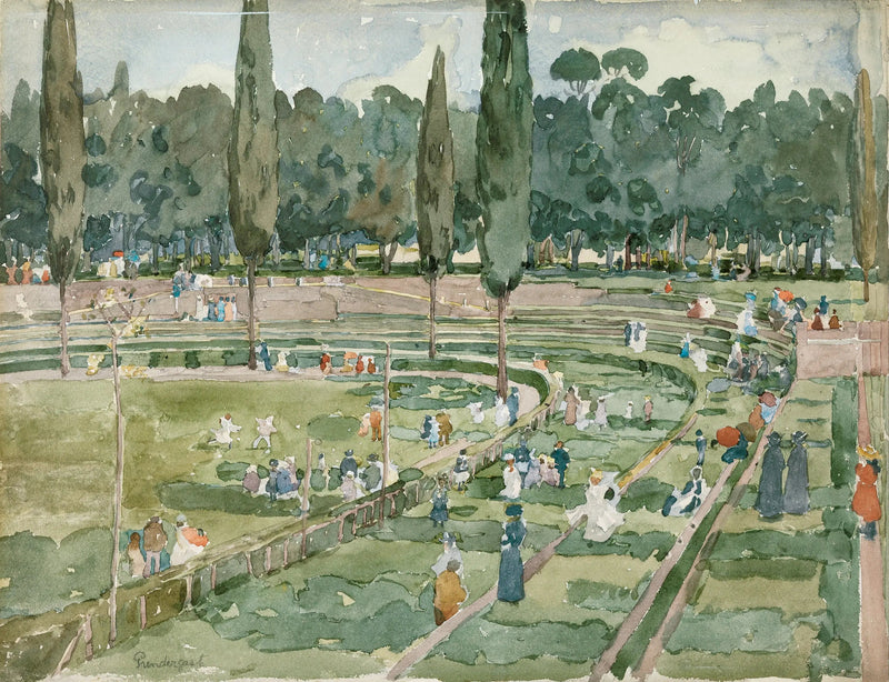Das Hippodrom (Piazza Siena, Jardins Borghèse, Rom) - Maurice Prendergast