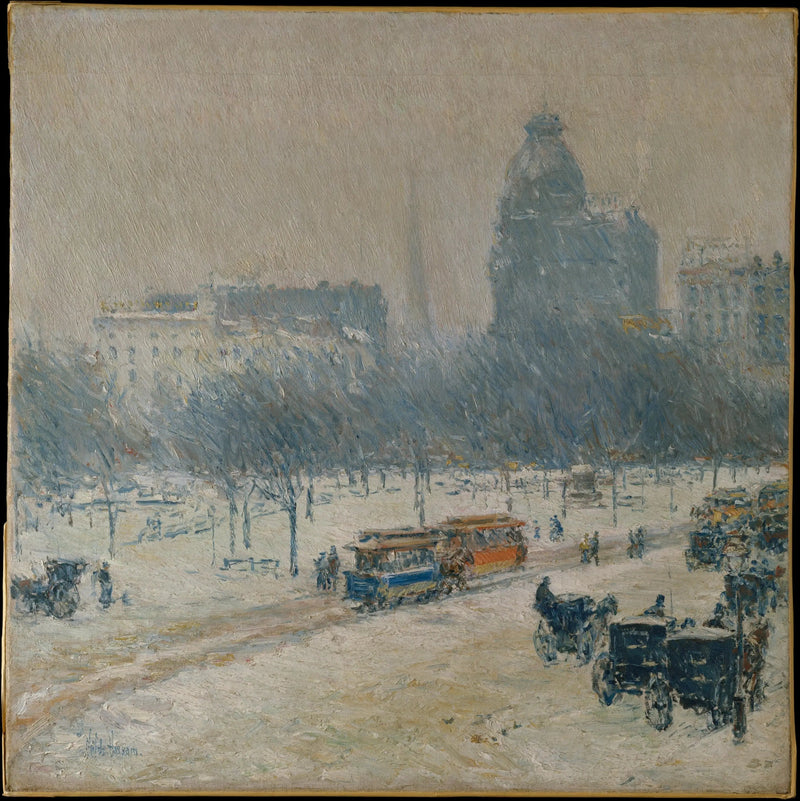 Der Winter in Union Square - Childe Hassam