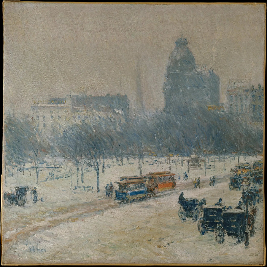 Der Winter in Union Square - Childe Hassam