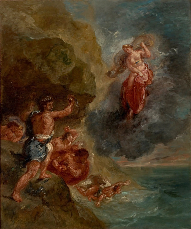 Der Winter - Junon bittet darum, die Flotte von Aeneas zu zerstören - Eugène Delacroix