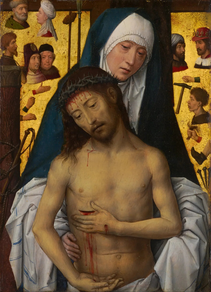 Der Mann der Schmerzen in den Armen der Jungfrau - Hans Memling