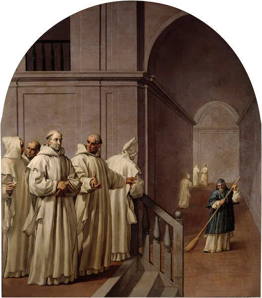 L'humilité de saint Hugo et de saint Guillaume, abbé de San Teodofredo - Vincenzo Carducci image 1 copie peinte à la main à l’huile