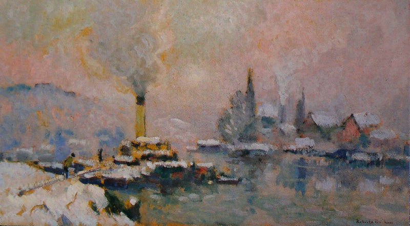 Die Insel Lacroix im Winter - Robert Antoine Pinchon