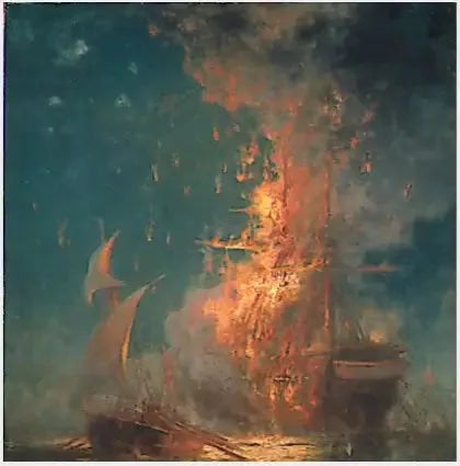 Der Brand des « Philadelphia » - Edward Moran