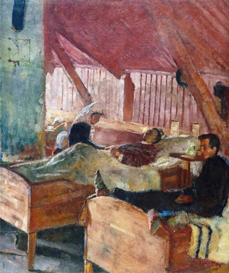 Die Krankenstation in Helgelandsmoen - Edvard Munch