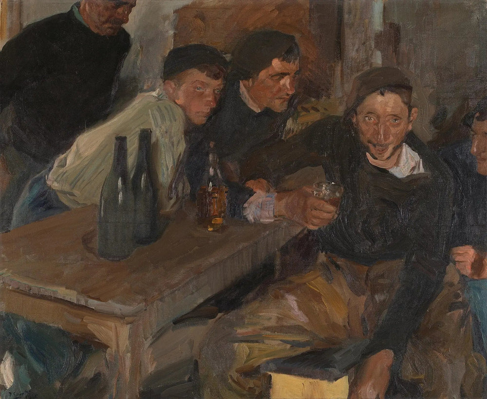 L'Ivrogne, Zarauz - Joaquín Sorolla image 1 copie peinte à la main à l’huile