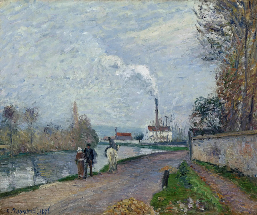 Die Oise bei Pontoise, graue Zeit - Camille Pissarro
