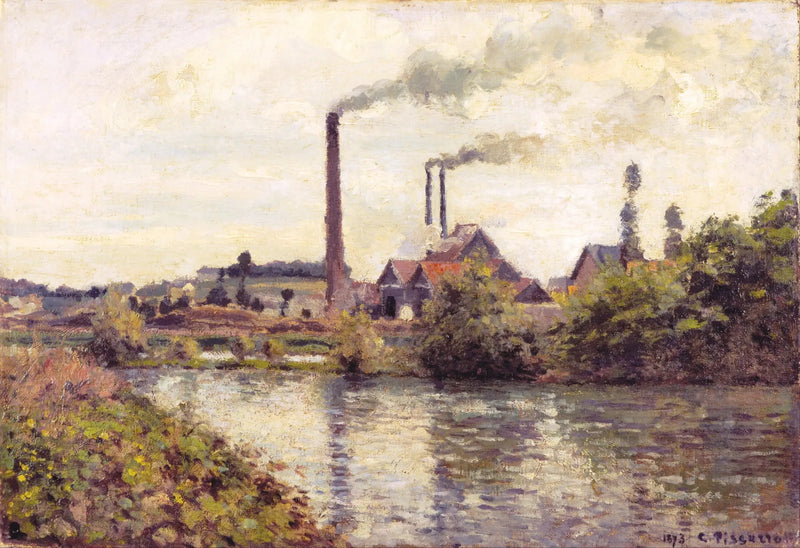 Die Fabrik in Pontoise - Camille Pissarro