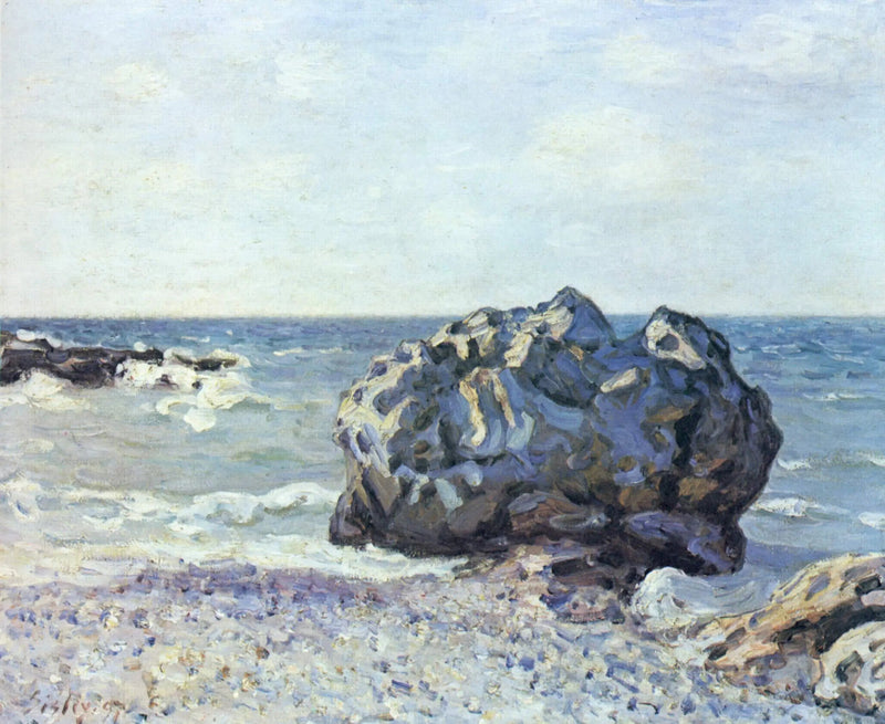 Die Bucht von Langland, Storr's Rock, Morgen - Alfred Sisley