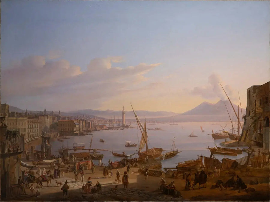 Die Bucht von Neapel mit Leuchtturm und Vesuv im Hintergrund. - Antoine van Dyck