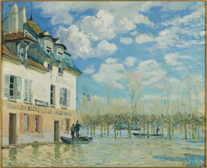 Das Boot während der Überschwemmung, Port-Marly - Alfred Sisley