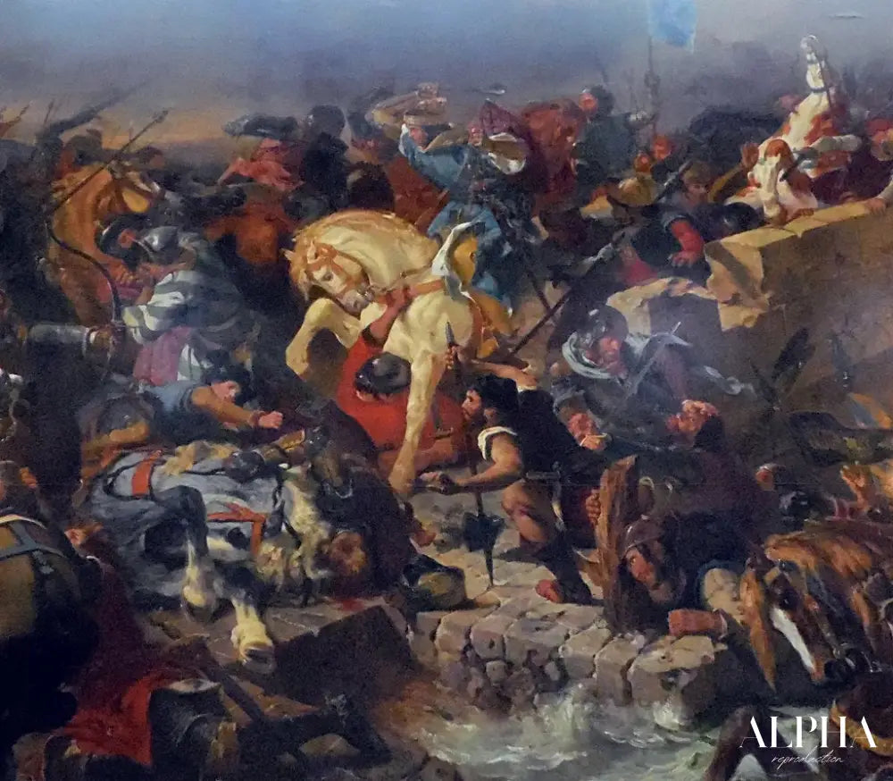 La bataille de Taillebourg, 21 juillet 1242 - Eugène Delacroix - Reproductions de tableaux et peintures haut de gamme