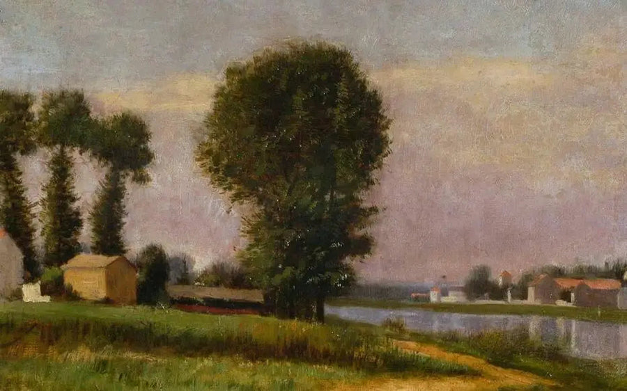 Die Ufer von Petit Gennevilliers und die Seine - Gustave Caillebotte