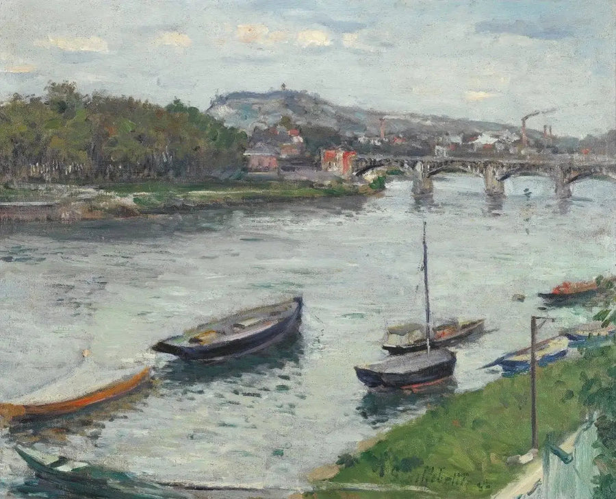 Die Berge und die Brücke von Argenteuil - Gustave Caillebotte