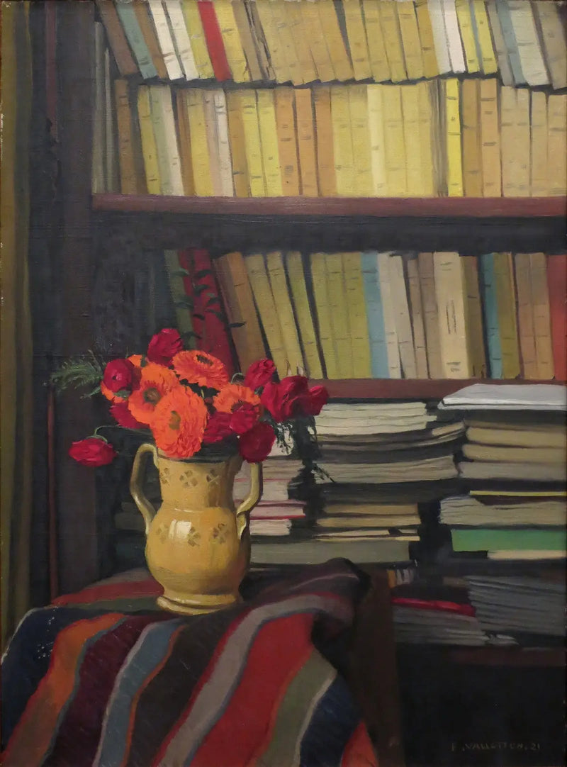 Die Bibliothek (Stillleben) - Félix Vallotton