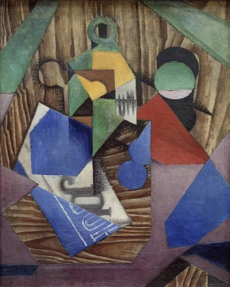 Die Flasche Rum und die Zeitung - Juan Gris