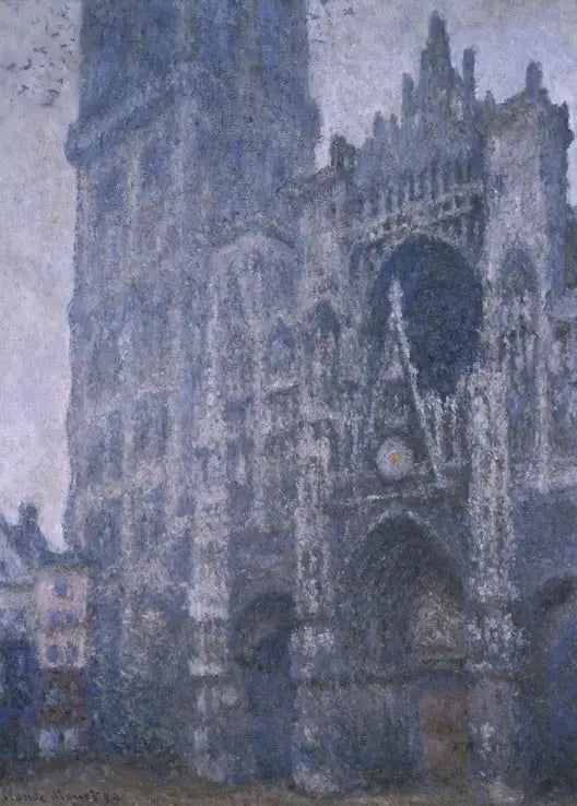 Die Kathedrale von Rouen, das Portal und der Turm von Albane, graues Wetter - Claude Monet