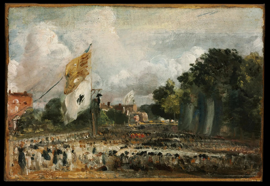 Die Feier in East Bergholt der Friedens von 1814, die in Paris zwischen Frankreich und den alliierten Mächten abgeschlossen wurde - John Constable