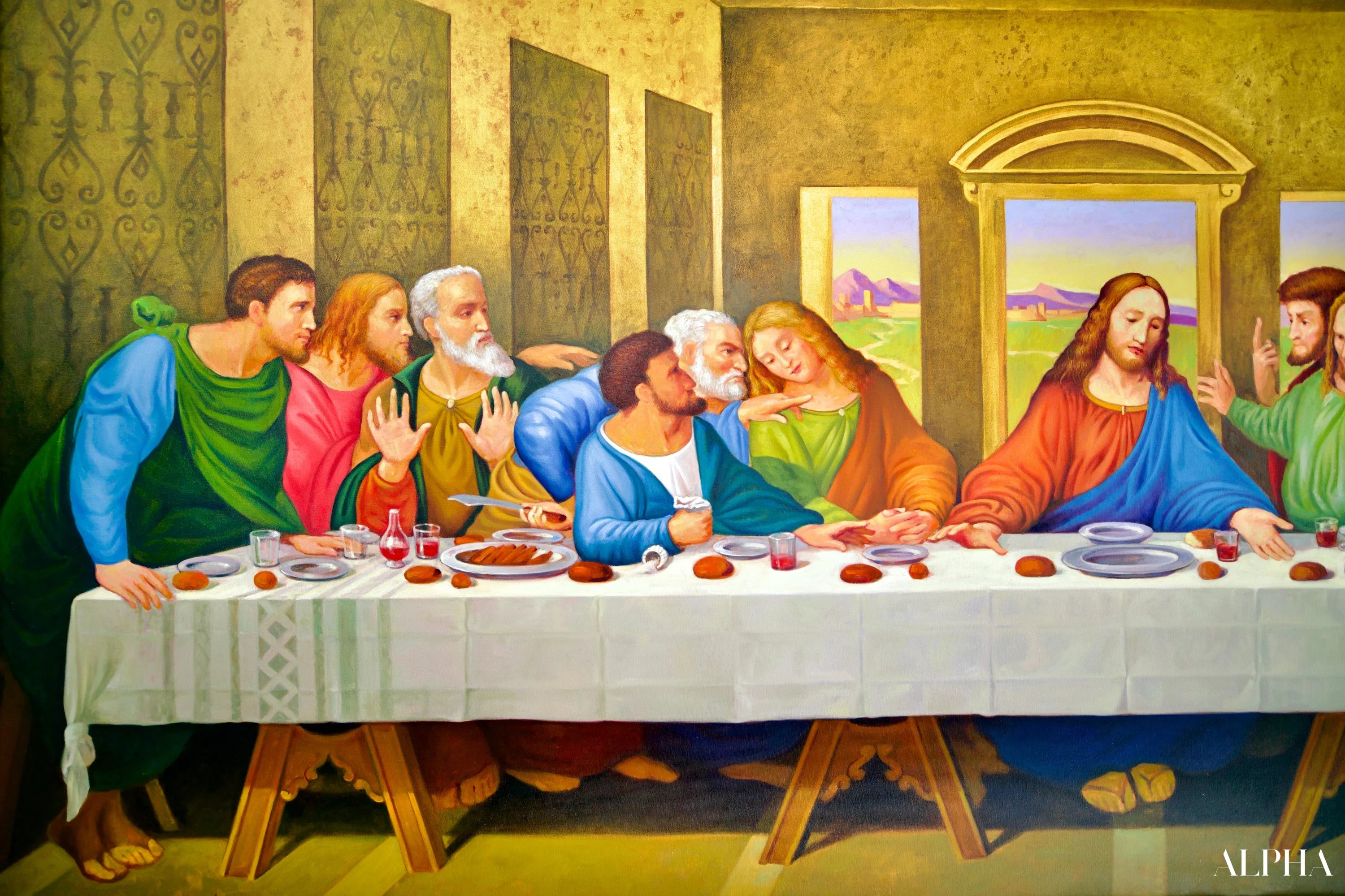 The Last Supper – Une réinterprétation du chef-d’œuvre de Léonard de Vinci par Master Apollon | 270 x 160 cm